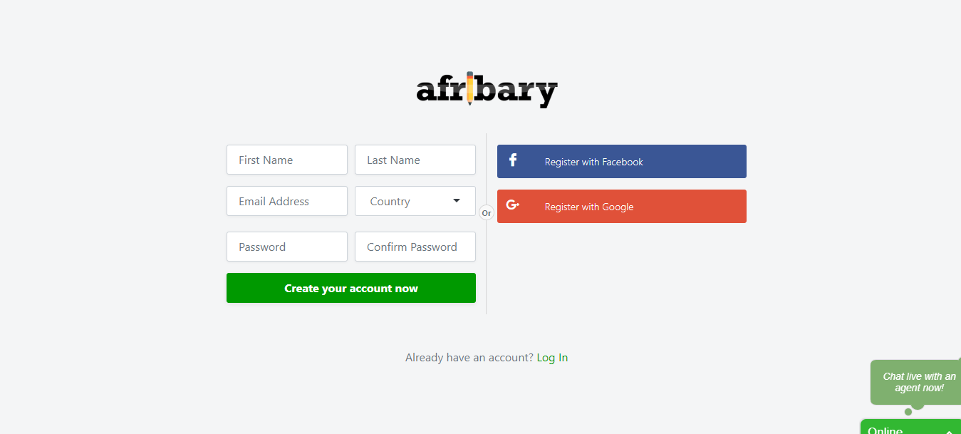 Register on Afribary