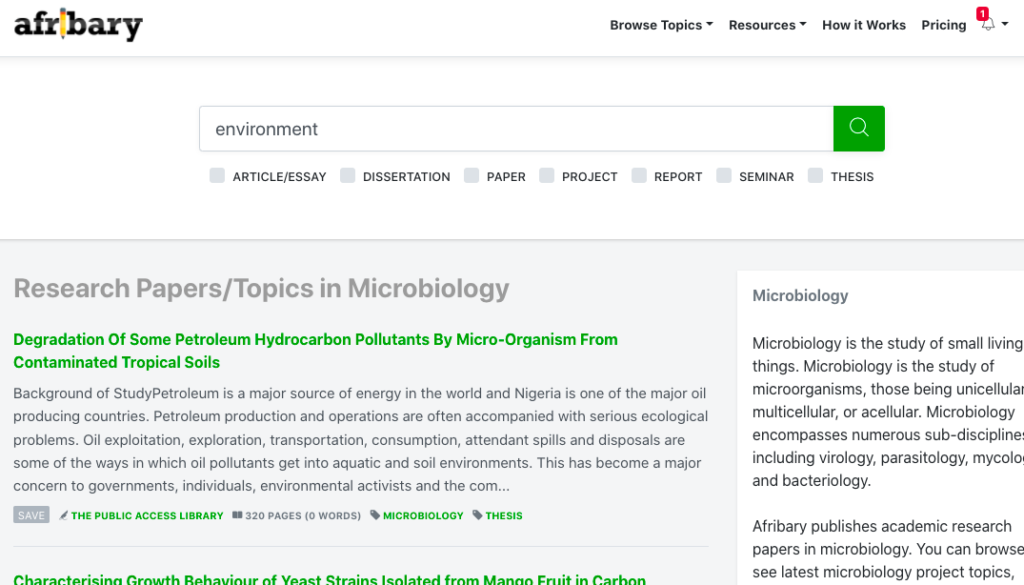 finding materials for environmental microbiology topics