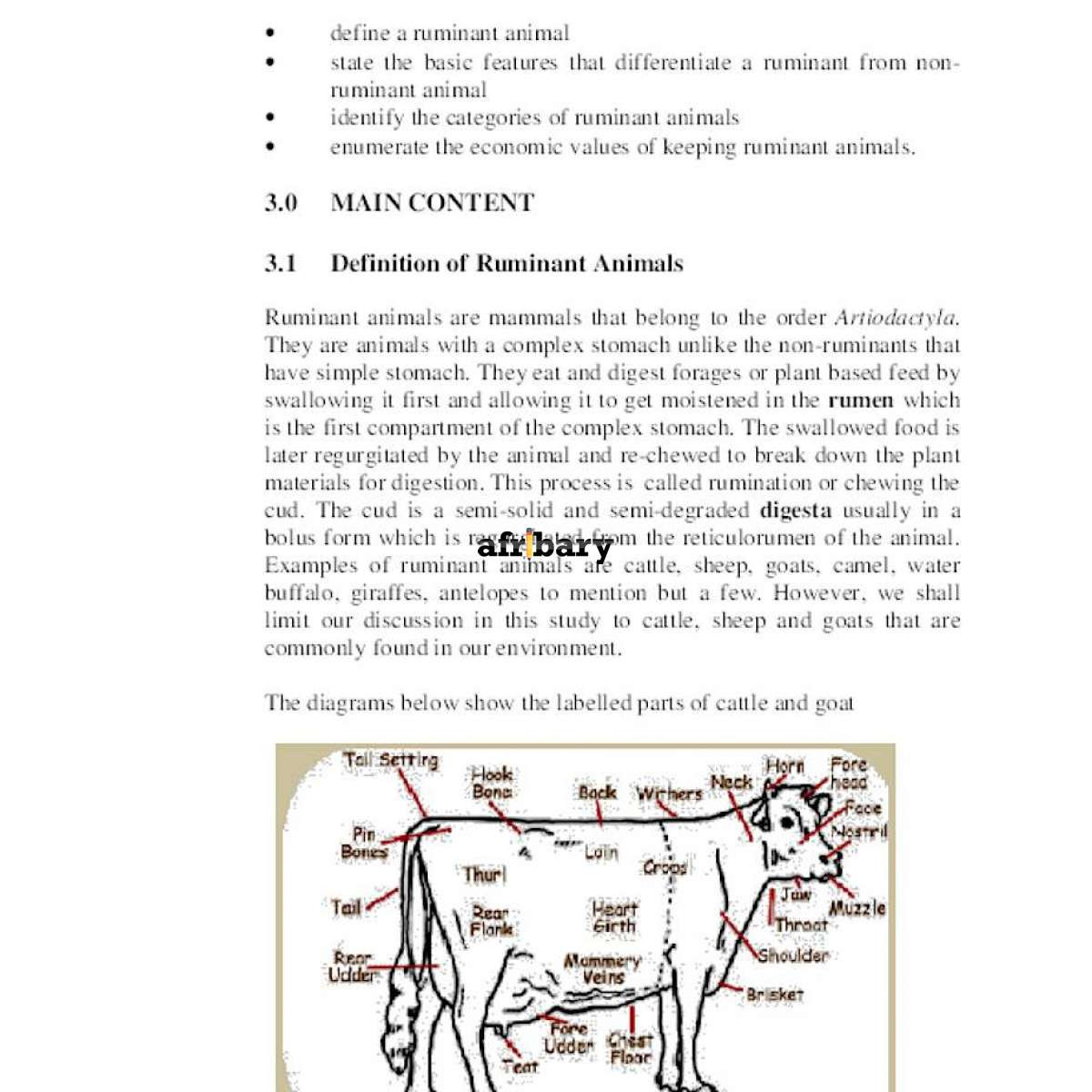 ANP 302- RUMINANT ANIMAL PRODUCTION | Afribary