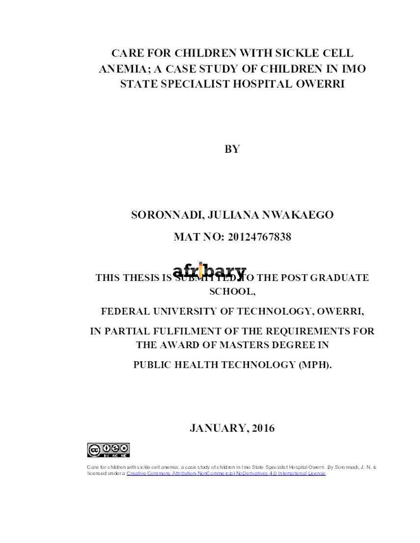 Case study 96 sickle cell anemia picture