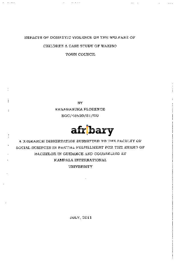 domestic violence and children dissertation