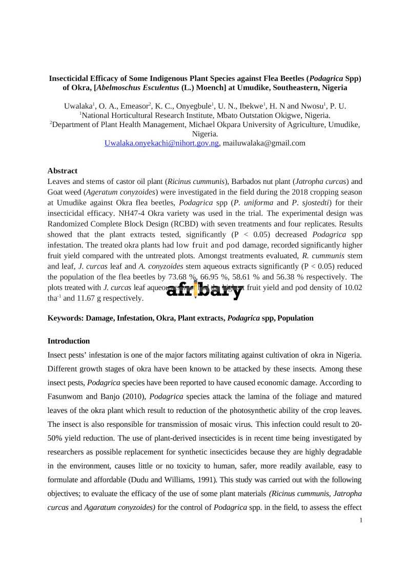 Insecticidal efficacy essay picture