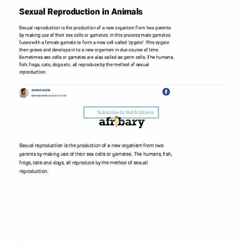 Sexual Reproduction in Animals | Afribary